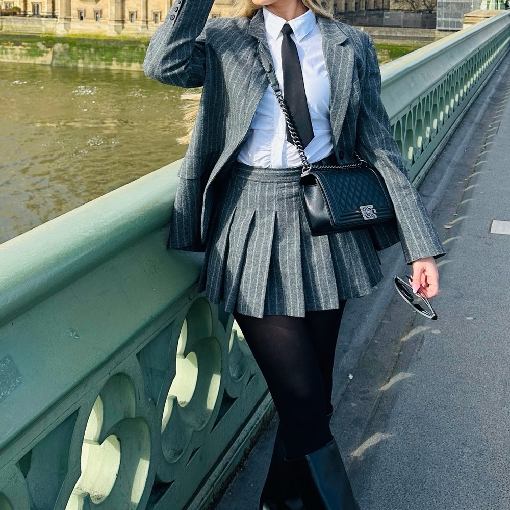 WOOL blend pinstrip blazer